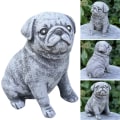 Pikkukuva 2 / 5: Mops-patsas Puutarhakoriste Simuloitu Pennu Resin-koriste Kotipuutarhan Koristeluun