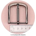 Miniatyrbillede 5 af 7: 1,5 tommer (38-40 mm) Bæltespænde Enkelt Pind Firkantet Udskiftningsspænde til Mænd Kvinder Bælte Grå03 Grå03 Grå03