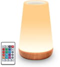 LED Table Lamp - Touch Controlled LED Bedside Lamp - Desk Lamp - Dimmable Lamp with Remote Control and RGB Color Change - USB Rechargeable
