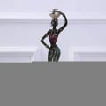 Miniatyrbilde 2 av 5: Rpporm Etnisk skjønnhet Hartskulptur Jente Hjemmestil Statue Afrikansk dekorasjon Dekor Kysskristaller Juledekorasjoner (c One Size) C One Size
