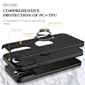 Miniatyrbillede 4 af 5: Til iPhone 15 Pro Max Hybrid etui med Finger Ring - Sort Sort
