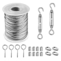 Miniatyrbillede 1 af 5: Rustfrit stålkabel, hængende rustfrit ståltov, udendørs tøjline, udendørs ståltøjline, udendørs wire, tøjline (15M)