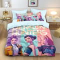 K Pop Demon Hunter Single Duvet Set Soft Printed Bedding Set Brushed Microfiber Duvets with Pillowcases Kpop Demon Hunters 135x
