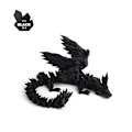 Miniatyrbilde 11 av 11: Hot salg 3D-printet krystall flygende dragevinger ledd kan beveges kreative drageornamenter håndlagde gaver leker 20cm Red and black gradient
