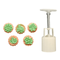 Miniatyrbild 1 av 5: 4-stil Månkakaform Blomma Midsommar Månkakaform Set pressad kaka null - C