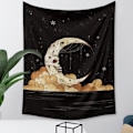 Miniatyrbild 4 av 4: Tarot Moon Gobeläng Väggbonad Guld Stjärnhimmel Gobeläng för Sovrum Måne (GT320003, 51 X 59 tum)
