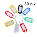 Miniatyrbillede 2 af 2: 80 stk Plast Nøglebrikker Med Ring Tom Nøgle Tag Nøglering Tag Etiket