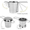 Miniatyrbillede 2 af 5: Te-infuser med fine huller, sammenklappelige håndtag, 304 rustfrit stål
