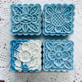 Miniatyrbillede 4 af 5: DIY 3D Månekageform Sæt Blomster og Græs Mønster Form Månekage Form