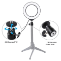 Miniatyrbillede 3 af 5: Puluz 4,7\" USB 3-trins Dæmpbar LED Ring Videolys med Bordstativ LED-ring Sort og Bordstativ