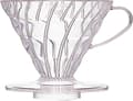 V60 V-shaped Plastic Coffee Dripper with Heat Retention, 400 Milliliters, Transparent, Size 02