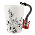 Miniatyrbilde 1 av 5: Kreativ musik-stil gitarrmugg i keramikk kaffe te melkestickskopp med håndtak kaffekopp nyhet