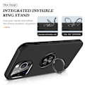 Miniatyrbillede 2 af 5: Til iPhone 15 Pro Max Hybrid etui med Finger Ring - Sort Sort