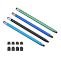 Miniatyrbillede 2 af 4: 2 i 1 Universal Stylus Pen til alle Touchscreen Tablets Mobiltelefoner med 8 ekstra udskiftelige bløde gummispidser 4stk Sort/kongeblå/grøn/