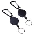 2-pack utdragbar yo-yo nyckelring med karbinhake Svart