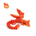 Miniatyrbilde 8 av 11: Hot salg 3D-printet krystall flygende dragevinger ledd kan beveges kreative drageornamenter håndlagde gaver leker 14cm Red and blue gradient