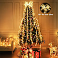 Miniatyrbilde 3 av 5: Nye LED-båndlys, satenglys, julebåndlys, juletrepyntlys, dobbeltlags gullbelagte lysende båndlys Gold Ribbon - Color 4m 40 light - two battery boxes