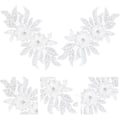 Miniatyrbillede 1 af 5: 2 stk 3D Blonderi Applikationslapper, Sy på Broderi Blonderi Blomstermønster