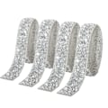 Pikkukuva 1 / 5: 4 rullaa Silverharts Rhinestone Band, Itsekiintopinta, Kristallirullanauha, Glitter Harts Timantti Vyö, Bling Kiiltävä Timantti, 10mm