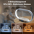 Miniatyrbilde 4 av 5: Trådløs Lader Nattbordslampe, Berøring med USB-port, Induksjonslader med Klokke, Bordlampe med 3 Fargemoduser og Dimbar, Tre & Hvit
