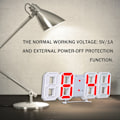 Miniatyrbild 4 av 5: Vit LED Smart Elektronisk Klocka 3D Digital Väckarklocka Multifunktionell Väggklocka