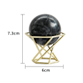 Miniatyrbilde 2 av 5: 50 mm Svart Får Marmor Kule med Metall Stativ for Hjem