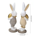 Miniatyrbilde 4 av 5: 1 par Kaninfigur Ornament Mikrolandskap Statue Påskedekorasjon