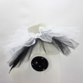 Miniatyrbild 5 av 7: Dam Renaissance Tyll Ruffsig Falsk Krage Lagerad Svart Vit Mesh Clown Choker Snörband Victorian Hals Ruff Sjal Cosplay Rekvisita