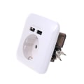 Miniatyrbild 2 av 5: Väggladdare Adapter Omvandlare 220V 16A EU-kontakt Power Panel Dubbel USB 2.1A Säkerhetsladdare PC Flamskyddsmedel