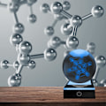 Miniatyrbillede 6 af 7: 3D Krystal Kugle Natlampe med LED-base, Metatrons Kube Design til Dekoration metatron cube
