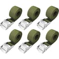 1m Tie-Down Straps - Pack of 6 x 25mm Ratchet Straps - 250kg Load Capacity - Polypropylene for Secure Transport
