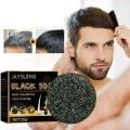 Miniatyrbillede 2 af 5: TG Sæbe Hår Mørkning Shampoo Bar Reparation Grå Hvid Hår Farve Shampoo Naturlig Grå Glans Sort Sæbe