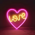 Miniatyrbilde 5 av 5: Hjerte LED Neonlys, Dekorativ Nattlampe Veggdekor for Soverom Stue Barnerom Bryllupsfest Jul (Rosa Hjerte - Kjærlighet)