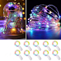 Miniatyrbillede 4 af 5: 10 stk LED-Fejljus 1m 10 LED'er Kobbertråd Batteri