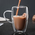 Miniatyrbild 4 av 5: Kaffekopp med handtag, dubbelglas, värmebeständig, kreativ isolering, vattenkopp, kall dryck, mjölkkopp, juicekopp (150ml)