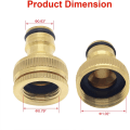 Miniatyrbillede 3 af 5: Messinghavekranadapter, 4 dele, 1/2\" og 3/4\" to-i-en