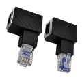 Miniatyrbild 3 av 4: 90-graders Ethernet-omvandlare Lan Rj45 Hona till Hane Höger/vänster/Upp/Ner-adapter