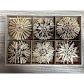 Miniatyrbild 3 av 5: Halmstjärna Julgranen, 24 festliga halmstjärnor Set - Naturligt halmhänge för julgransdekorationer