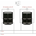 Miniatyrbillede 5 af 5: 4-Terminal ON/OFF vippekontakt, rødt lys (pakke med 2)