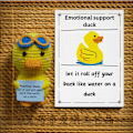 Miniatyrbilde 1 av 9: Amazons bestselgende ull Håndheklet froskeornament for emosjonell støtte, positivt energikort Little yellow duck + big card 1