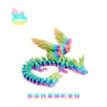 Miniatyrbilde 7 av 11: Hot salg 3D-printet krystall flygende dragevinger ledd kan beveges kreative drageornamenter håndlagde gaver leker 20cm Yellow-green gradient