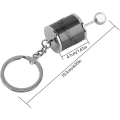 Miniatyrbillede 5 af 5: Bilgearstang Nøglering, Auto Gear Shifter Model Nøglering Skiftformet Metal (4,05 x 1,61 x 0,8 tommer) (sort) sort