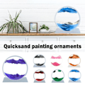 Miniatyrbillede 2 af 5: CZQIKEDA Bevægelig Sandkunstbillede Sandskabe, 3D Dynamisk Rund San sort One-size