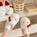 Miniatyrbild 2 av 3: Sanrio plyschtofflor Hello Kittys Kawaii söta student höst vinter sovrum mjuka vadderade plysch sovrum Aldult skor flickor jul Hello Kitty 38-39