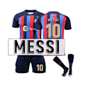 Pikkukuva 1 / 3: Barcelona 2022/23 22 (120 - 130 cm) Kotisupportit Serverar Lionel Messi No.10 Lapsi Fan Puku Aikuinen 3-osainen Setti Jersey Koko Vaihtelee