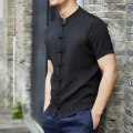 Miniatyrbild 5 av 5: TG T-shirts Toppar, Kläder i kinesisk stil Tang Suit - Svart Kung Fu XL