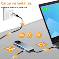Pikkukuva 3 / 5: 5-in-1 USB C 4K HDMI -sovitin 100 W PD USB 3.0 & 2.0 Ethernet-portilla MacBook Pro Chromebook XPS:lle ja USB C -laitteille 5 in 1  100Mbps