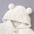 Miniatyrbillede 3 af 4: Nyfødt baby høreværn strikket sparkedragt overall varmere snedragt til drenge piger 90cm 90 cm 90 cm Beige