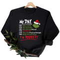 Dam Jul Grinch Tryckt Rundhalsad Tröja Pullover Långärmad Grön Monster Pullover Jumper Toppar Svart Black 2XL