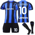 Miniatyrbillede 1 af 2: Inter Milan Hjemme Blå og Sort Stribet Trøje Børnesæt til Voksne 16